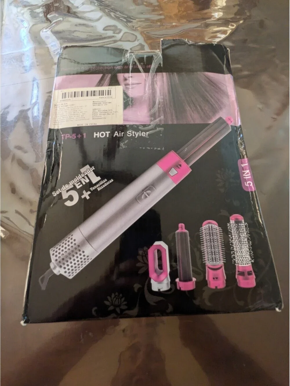 Hot Hot Air Styler Brush Dryer TP-5+1 5-in-1 Attachments Purple/Silver